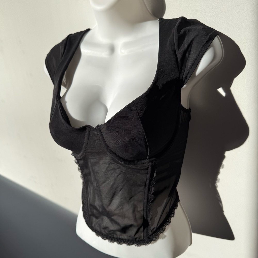 Garage corset top with open back